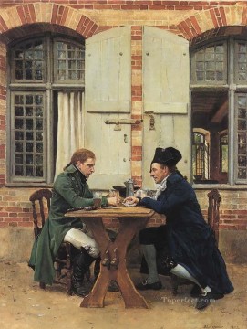  Ernest Pintura al %c3%b3leo - Los jugadores de cartas 1872 clasicista Jean Louis Ernest Meissonier
